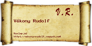 Vékony Rudolf névjegykártya